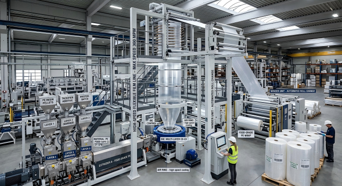 pvc-pe-food-grade-packaging-film-production